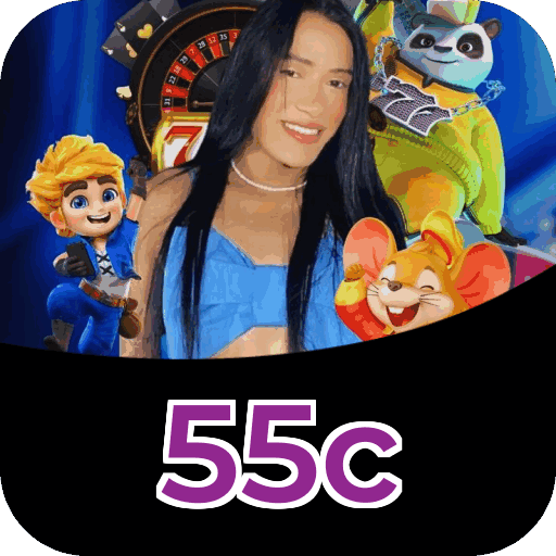 Plataforma 55c mostrando interface moderna, jogos certificados e recursos de segurança licenciados